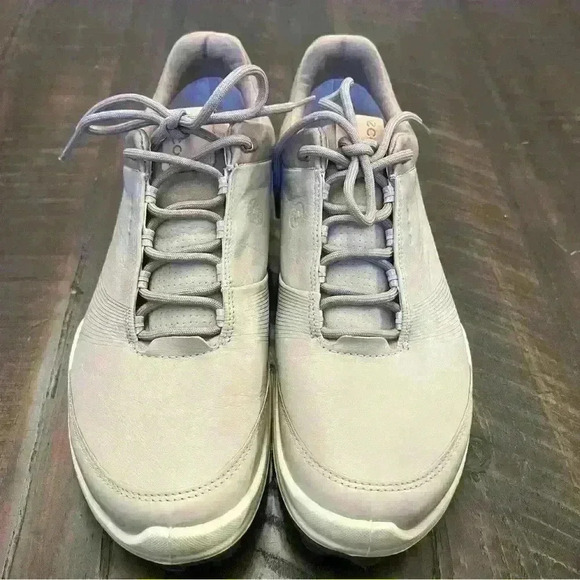 Ecco Golf Hybrid 3 Biom Gor Tex Yak Leather Golf Shoe Beige Size 40 Extra Width - Picture 1 of 10